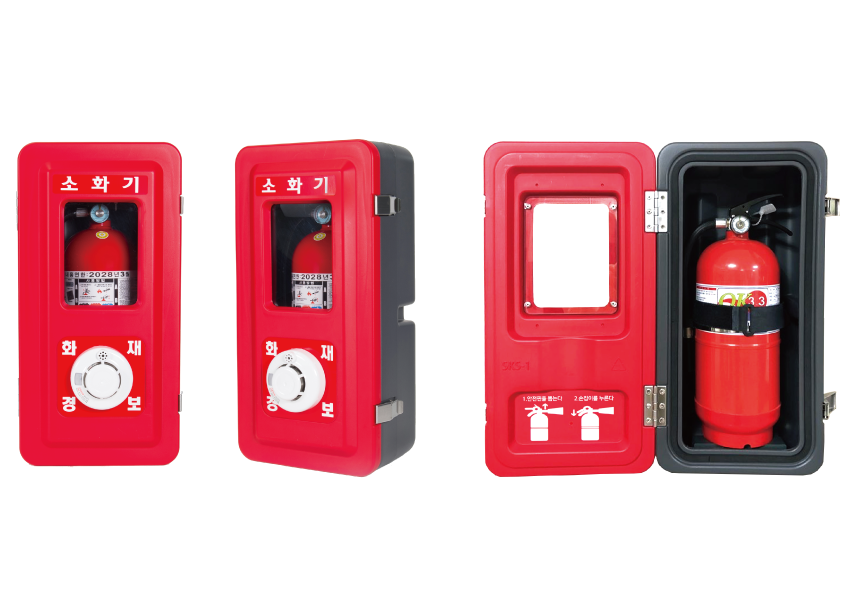 Single Fire Extinguisher Cabinet + Fire Alarm