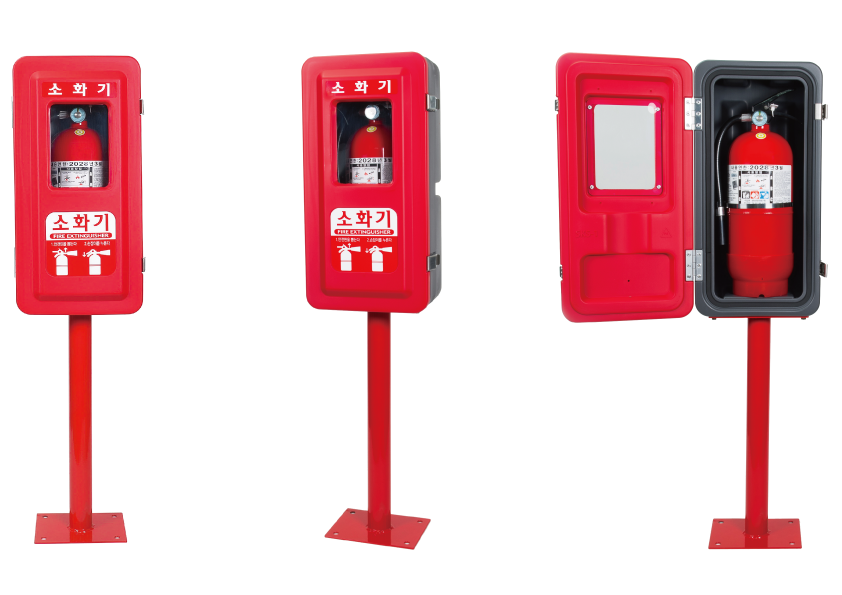 Single Fire Extinguisher Cabinet + Anchor Pole